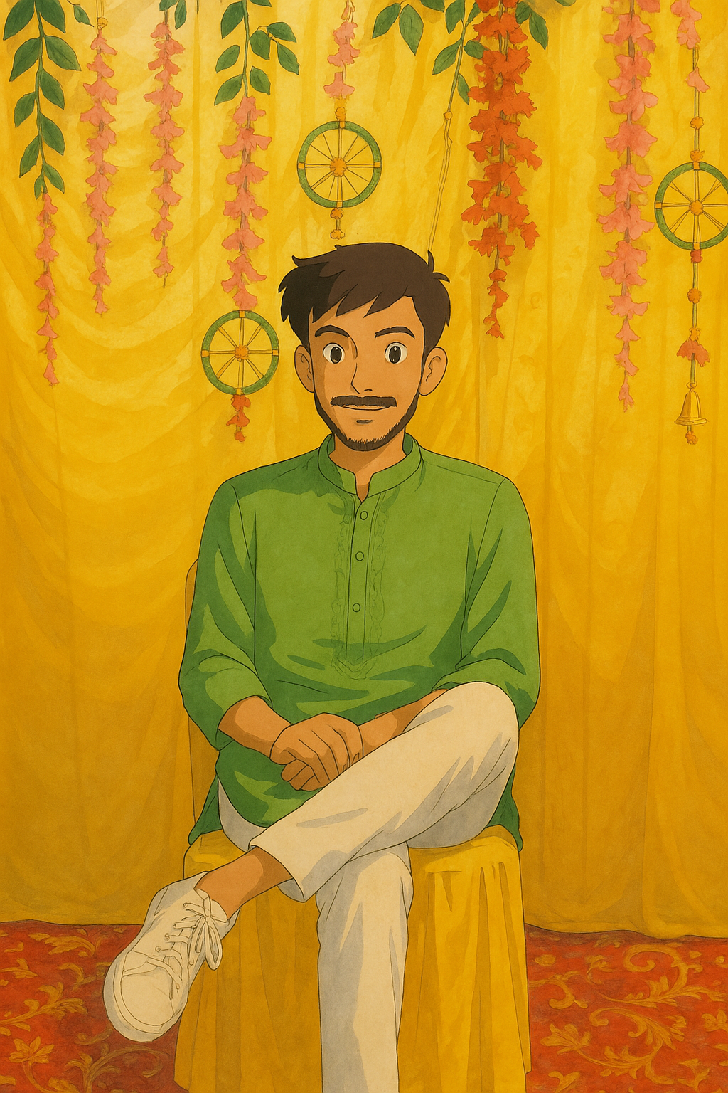 Aditya Yadav - Millimo Founder Cultural Illustration, Heritage and Technology Innovation Artistic Portrait, Traditional Indian Clothing